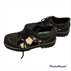 Josef Seibel Oiled Leather and Calf Hair Walking Shoe, size 39.